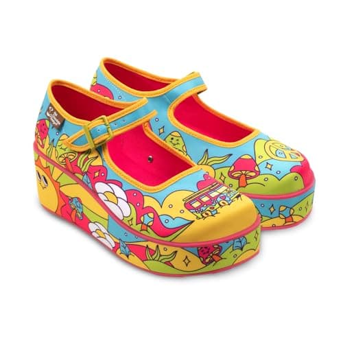Hot Chocolate Design Chocolaticas Love On The Road Women's Mary Jane Platform Multicoloured HCD 37