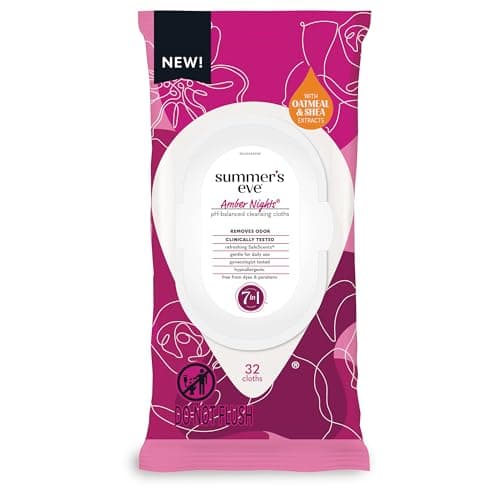 Summer's Eve Amber Nights Daily Refreshing Feminine Wipes, Removes Odor, pH Balanced, 32 count