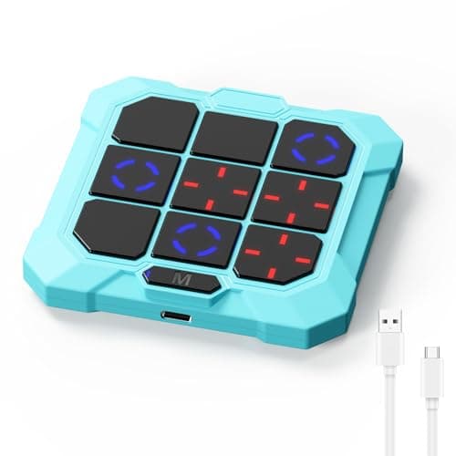 VDPDO Tic Tac Toe Game, 6-in-1 Electronic Tic Tac Toe with Mute & Rechargeable - Handheld Travel Board Game for Kids Ages 4+, Adults, Family - Educational Learning Toy for Boys Girls，Blue