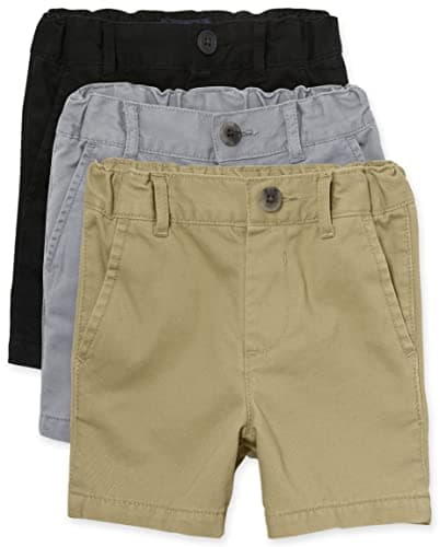 The Children's PlaceThe Children's Place Baby and Toddler Boys Stretch Chino Shorts3 packBlack/Fin Gray/Flax2T