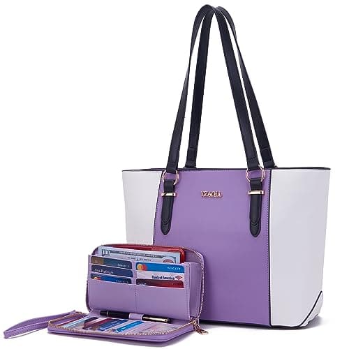 Purses for Women Satchel Tote Handbags Wallet 2pcs Set Work Shoulder Bag