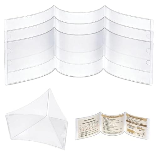 Lanjiesh 4 Pack Clear Mahjong Card Protector, Plastic Sleeve Holder for Standard Large-Size Cards, Durable Tri-Fold Mahjong Accessories