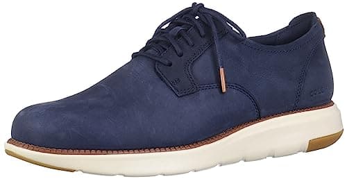 Cole Haan Men's Grand Atlantic Oxfords, Navy Blazer Nubuck/Ivory, 8-M US