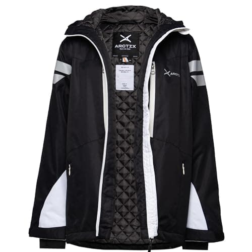 Arctix Kids Insulated Quilted Lining with Reflective Print Cold Weather Peak Performance Jacket, Black, Medium