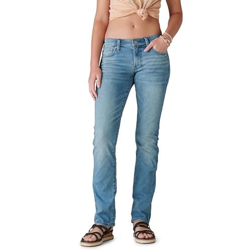 Lucky Brand womens Mid Rise Sweet Straight Jeans, Glass Mount, 26W x 30L US