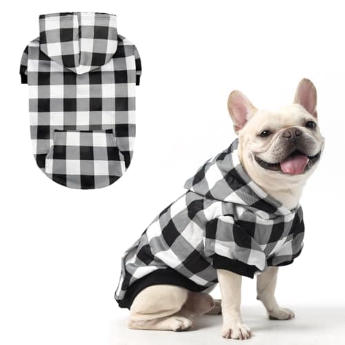 KOOLTAIL Plaid Dog Hoodie Pet Clothes Sweaters with Hat