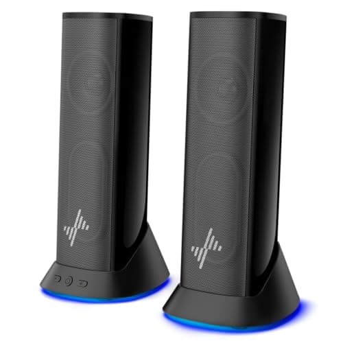 Nylavee Computer Speakers for Desktop PC, Plug-and-Play RGB PC Speakers