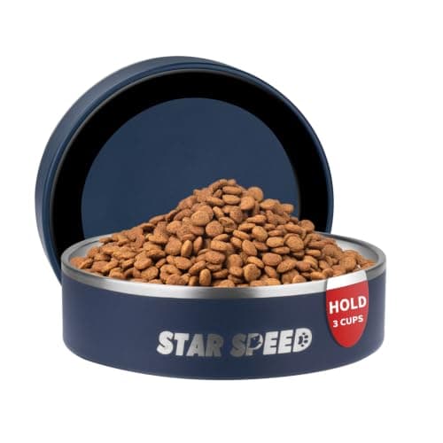 StarSpeed 24oz Insulated Stainless Steel Dog Bowls(Navy Blue