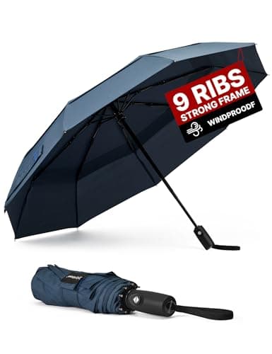 G4Free 42 Inch Travel Umbrella, Compact Vented Windproof Umbrella for Rain