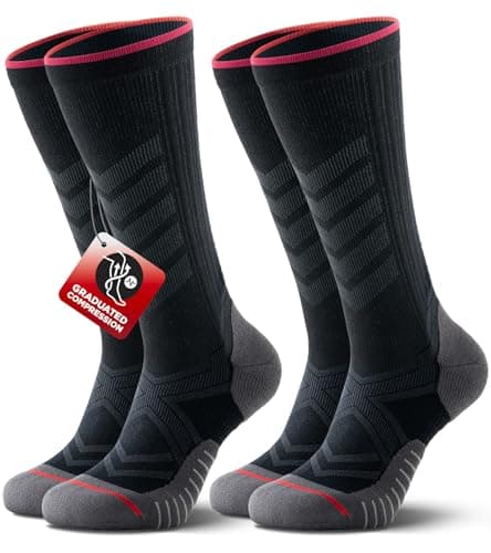 RUIXUE COOLMAX Running Socks Men Women, Performance Cushioned Crew Athletic Socks for Men Moisture Wicking