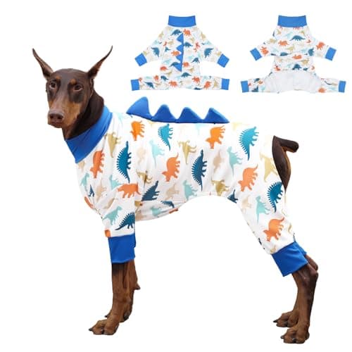 UNIPUP Dog Pajamas Large Size, Big Dog Onesie Clothes, Anti Shedding and Licking, Post Surgery Recovery Pet Pjs, Cotton Soft Material Stretchable Pet Pajamas U-COSP02L