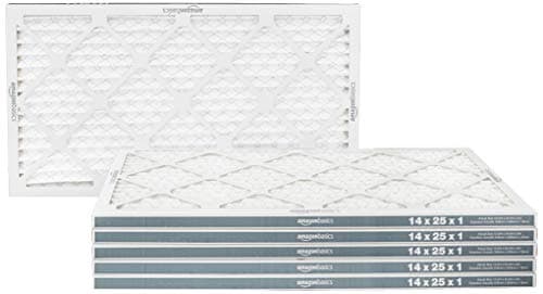 Amazon Basics 14x25x1 Air Filter, MERV 11 AC Furnace Filters, Allergen Control , Removes Dust and Lint, Electrostatic, 6-Pack (Actual Size: 13.75" x 24.75" x 0.75")