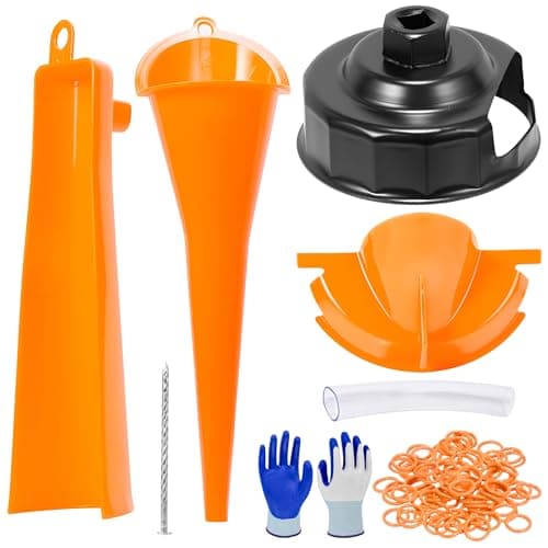 Oil Change Kit Compatible with Harley, 50Pcs O-Ring & Gloves Filter, Cap Wrench, Crankcase Fill Tool, Primary Case Oil Funnel, Drip-Free Oil Filter Tool
