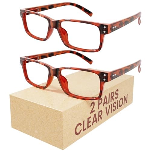 Eyekepper Blue Light Reading Glasses Men Women 2.5, Tortoise 2 Pack