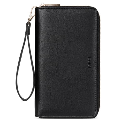 CLUCI Women's Large PU Leather Wristlet Wallet Purse with RFID Blocking Zip Around Card Holder Ladies Travel Clutch