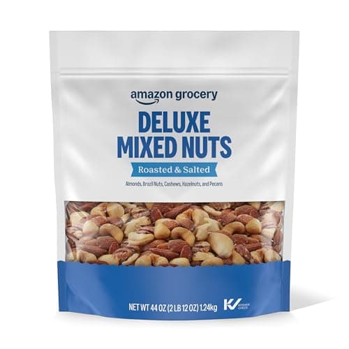 Amazon Grocery, Deluxe Mixed Nuts, Roasted & Salted, 44 Oz (Previously Happy Belly, Packaging May Vary)