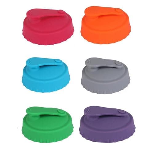 Dranvosk 6Pcs Silicone Slim Can Lid Covers for Soda Beer Energy Drinks Juice Beverage Protectors Reusable Dustproof Can Caps Lid