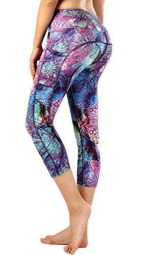 Neonysweets Womens Printed Tummy Control Yoga Workout Leggings Pockets (XX-Large, YogaCapris-Printed#05)
