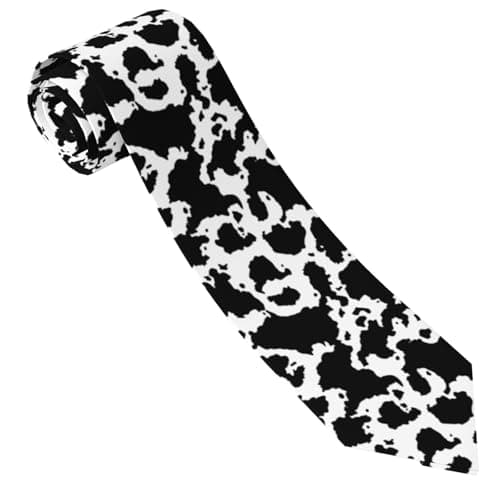 Yilad Cow Print Tie For Men Funny Neckties Men's Tie Formal Party Business Wedding Ties