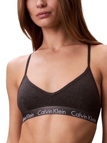 Calvin Klein Motive Cotton Lightly Lined Bralette Charcoal Heather
