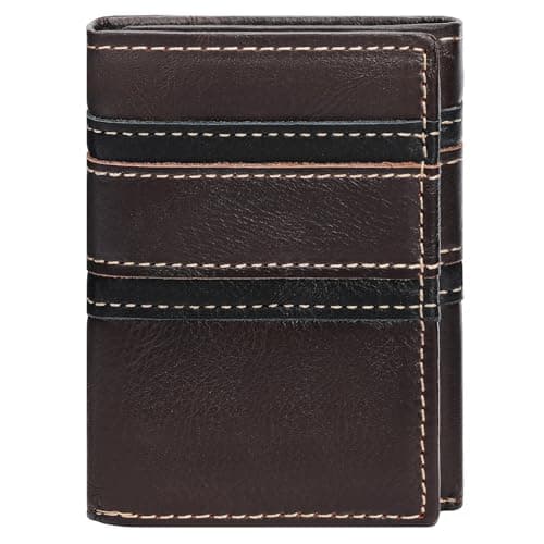 FALAN MULE Men's Genuine Leather RFID Blocking Trifold Small Wallet
