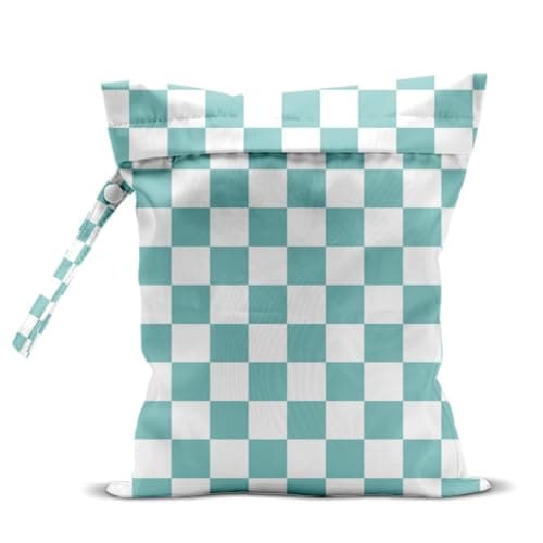 zcyxuuw Wet Bag for Swimsuit, Beach Travel Essentials Wet Dry Bag, for Sunscreen Toiletry Dirty Clothes Yoga Gym Diaper, Friends Summer Beach Vacation Gifts. Blue white plaid