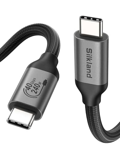 Silkland USB 4 Cable for Thunderbolt 4 Cable 3.3FT, 40Gbps Data Sync, 8K/5K USB C Monitor [USB-IF Certified] Netbraid-48 240W USB C Thunderbolt, Compatible for SSD, MacBook, iPhone 17/16, Docking