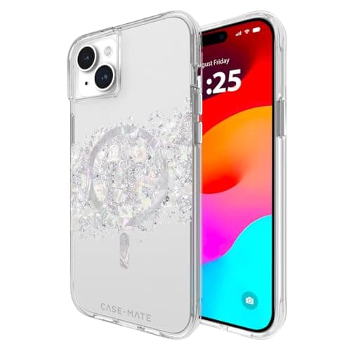 Case-Mate iPhone 15 Plus Case - Touch of Pearl [12ft Drop Protection] [Compatible with MagSafe] Magnetic Cover with Cute Bling Sparkle for iPhone 15 Plus 6.7", Anti-Scratch, Shockproof, Slim Fit