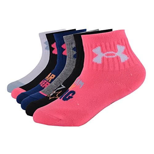 Under Armour Baby Girls Multi Pack Dream Big Essentials Quarter Sock, Pink, 0-6 Months