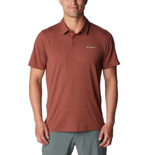 Columbia Men's Tech Trail Polo, Auburn Heather, Small