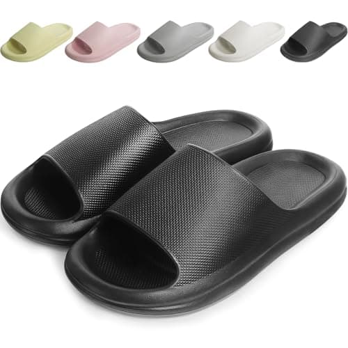 Kattmas Slides for Women & Men - Bathroom Shower Shoes - Non Slip House Slippers - Lightweight Beach Sandals - With Arch Support - Ultra Light Quick Drying
