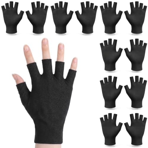 Mabor 6 Pairs Eczema Gloves Fingerless Cotton Gloves for Dry Hands Sleeping