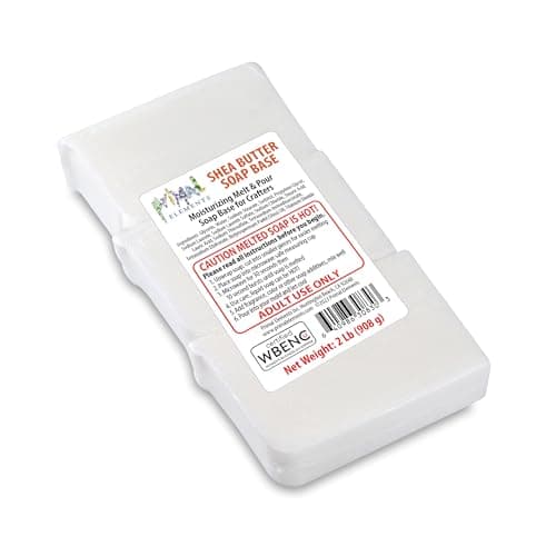 Primal Elements Shea Butter - Moisturizing Melt and Pour Glycerin Soap Base for Crafting and Soap Making, Easy to Cut - 2 Pound
