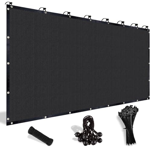 Shade&Beyond 90% Sun Shade Cloth with Grommets, 6' X 6' Pergola Shade Cover Canopy, Mesh Tarp Sun Screens for Patio, Outdoor, Garden, Backyard, Black