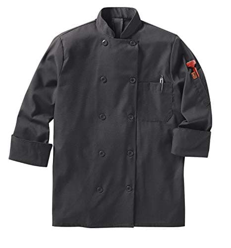 Red Kap womens Long Sleeve Ten Button With Mimix and Oilblok Chef Coat, Charcoal, X-Small US