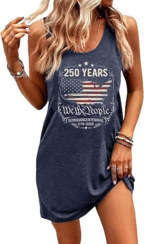 Sun Salt Sand Coconut Tree Sleeveless Mini Dress Women Casual Summer Beach Vacation Dress Workout Tank Dress (Large,Blue-03)