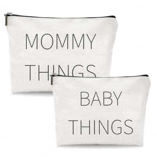 Diaper Bag Organizer Pouches, Mom & Baby Zipper Set of 2, Water-Repellent