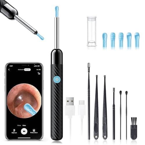 LEIPUT Ear Wax Removal - Ear Cleaner with 1080P Camera - FSA&HSA Black