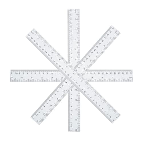 LAGEBONA 4 Pack Plastic Ruler 12 Inch Bulk for Classroom School Office Supplies for Kids，Clear Rulers，mm Ruler