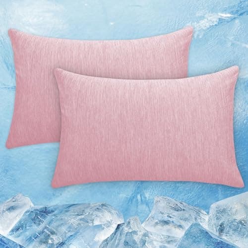 CHOSHOME Cooling Pillow Cases Zipper Pillow Covers Q-Max > 0.45 Zippered Pillowcases for Hot Sleepers, Soft, Breathable, Skin-Friendly, 2 Pack (Queen, 20"x30", Pink)