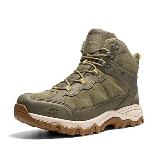 NORTIV 8 Men's Waterproof Hiking Boots Outdoor Mid Trekking Lightweight Mountaineering Shoes Paladin,Size 7,Olive,JS19004M