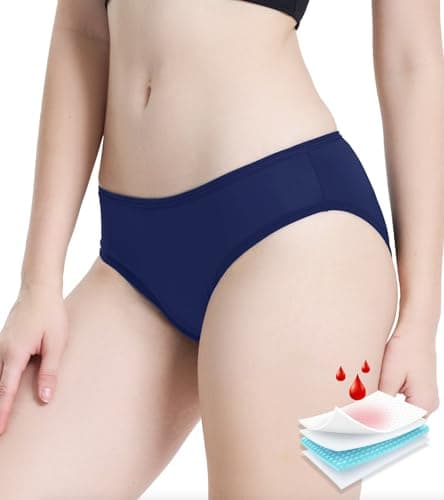 Period Swim Bottoms Leakproof Period Swimwear for Women and Teens Waterproof Bikini Bottoms Menstrual Swimwear Bathing Suit Bottoms Period Underwear for Swimming Quick Dry Comfortable Fit Navy