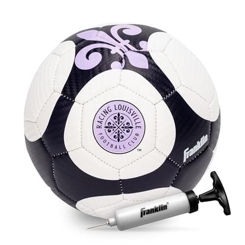 Franklin Sports NWSL Racing Louisville Soccer Ball - Kids Mini Size 1 - Skill + Training Soccer Ball for Kids + Adults - Great for Boys + Girls - Air Pump Included