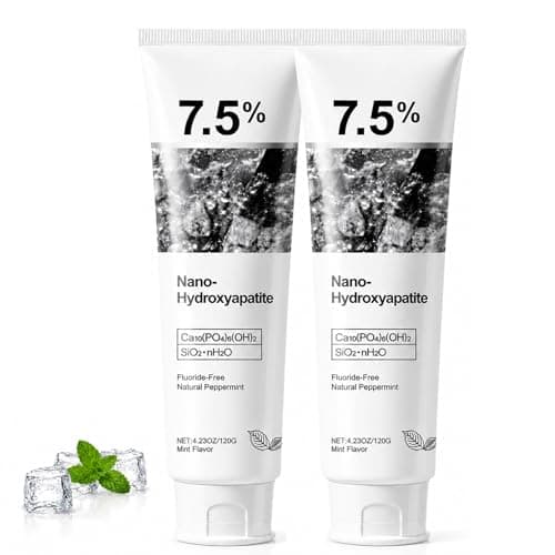 Ayzololo 7.5% Nano Hydroxyapatite Toothpaste, Fluoride-Free Toothpaste for Sensitive Teeth, Fresh Mint Flavor, Gentle Daily Oral Care (Pack of 2)