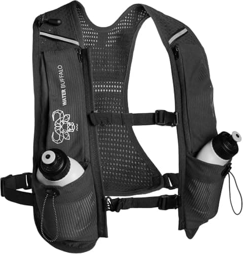 Water Buffalo Hydration Running Vest - Quiver Hydration Vest - Running Hydration Vest with Dual Water Bottles - Lightweight Water Backpack for Running, (Small Black, Small)