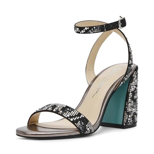 Betsey Johnson Women's Jet Heeled Sandal, Snake, 7.5