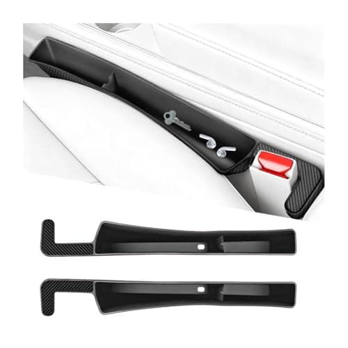 Ywdiml 2PCS Car Seat Gap Filler Organizer, Seat Side Gap Organizer for Phone Keys Cards, Multifunctional Automotive Interior Storage Accessories, Universal for SUV Truck Sedan (Black)