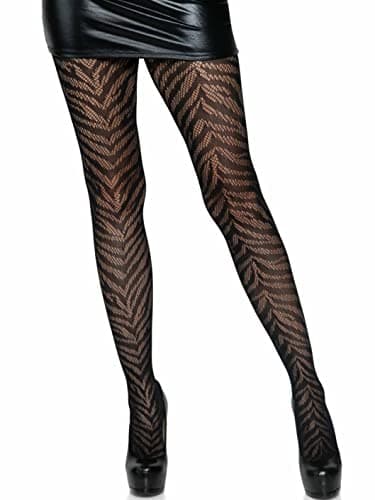 Leg Avenue Womens Dark Alternative Animal Fishnet Tights, Zebra, O/S