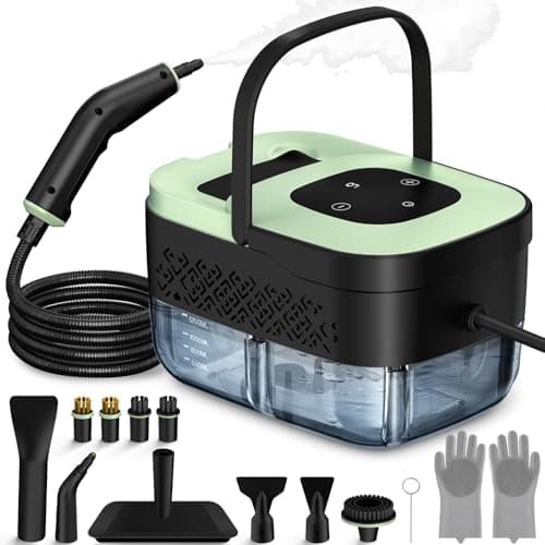 Steam Cleaner, Portable Steamer for Cleaning with 16pcs Accessories, 6-Level Adjustable and 15s Heat-Up, Handheld Steam Cleaner for Home, Tile, Dirt, Grout, Grease, Car Detailing