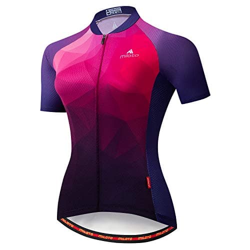 Aogda Cycling Shirts Women Bike Jerseys Bicycle Tops Ladies Biking Clothing（X-Large）